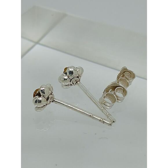 Vintage Estate Jewelry NOS .925 Sterling Silver Purple Rose Crystal Earrings - Picture 7 of 11